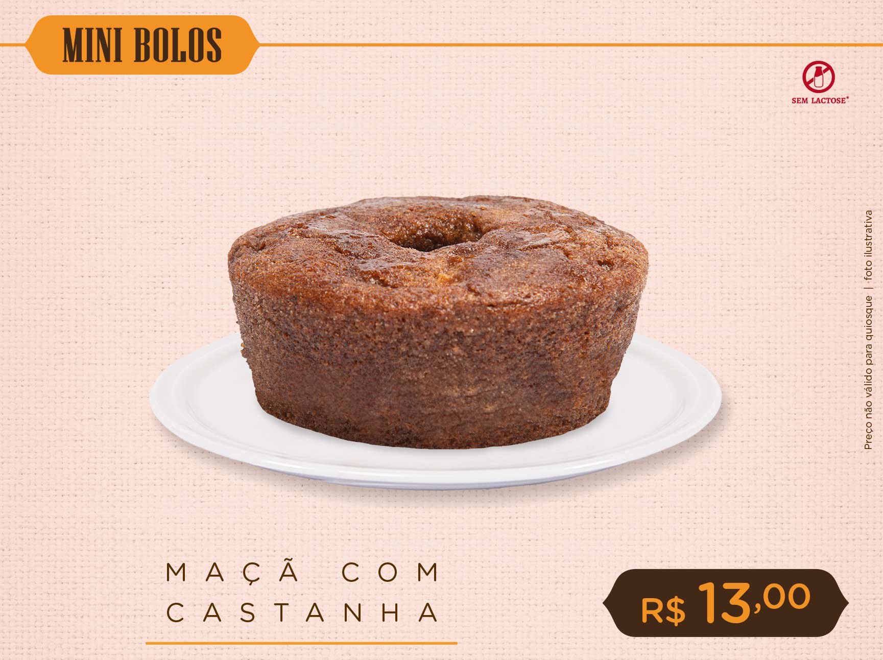 Maçã c/ Castanha (Mini Bolo) - Sem lactose 