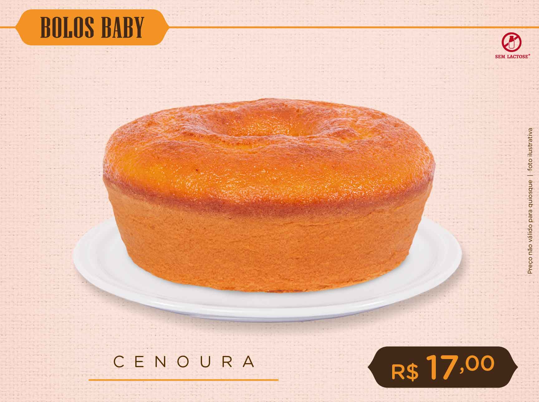 Cenoura (Bolos Baby) - Sem lactose 