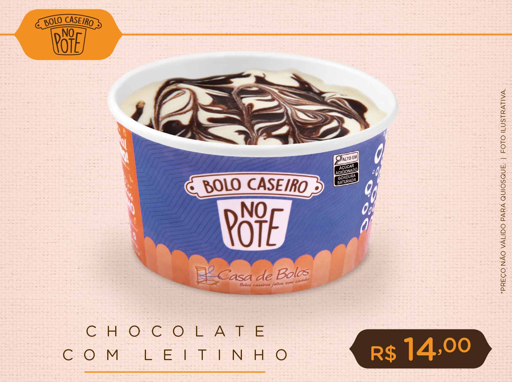 Chocolate c/ Leitinho  (Bolo caseiro no pote)