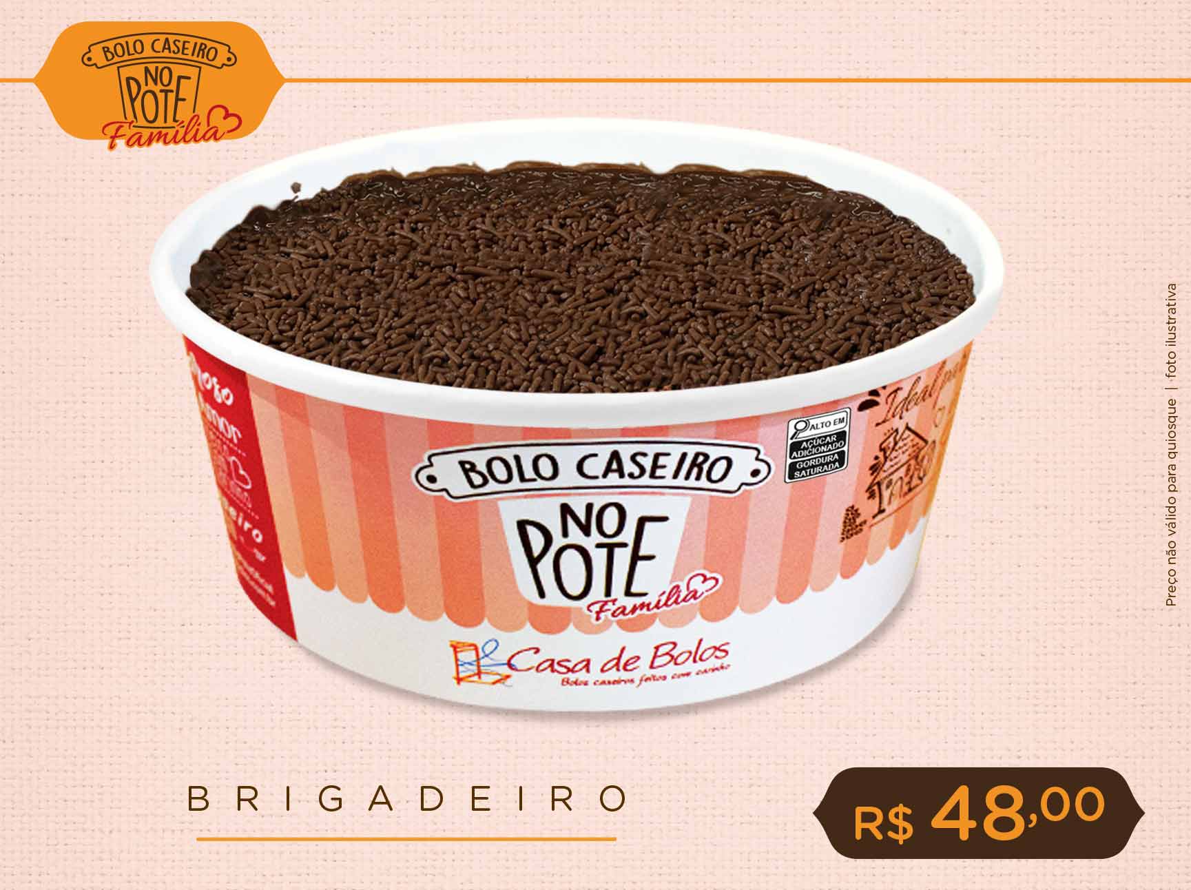 Brigadeiro (Bolo caseiro no pote família)